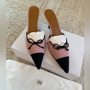 Helsa pink/black heels 38.5 NIB